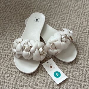 NWT!!! Women's White Slide Sandals